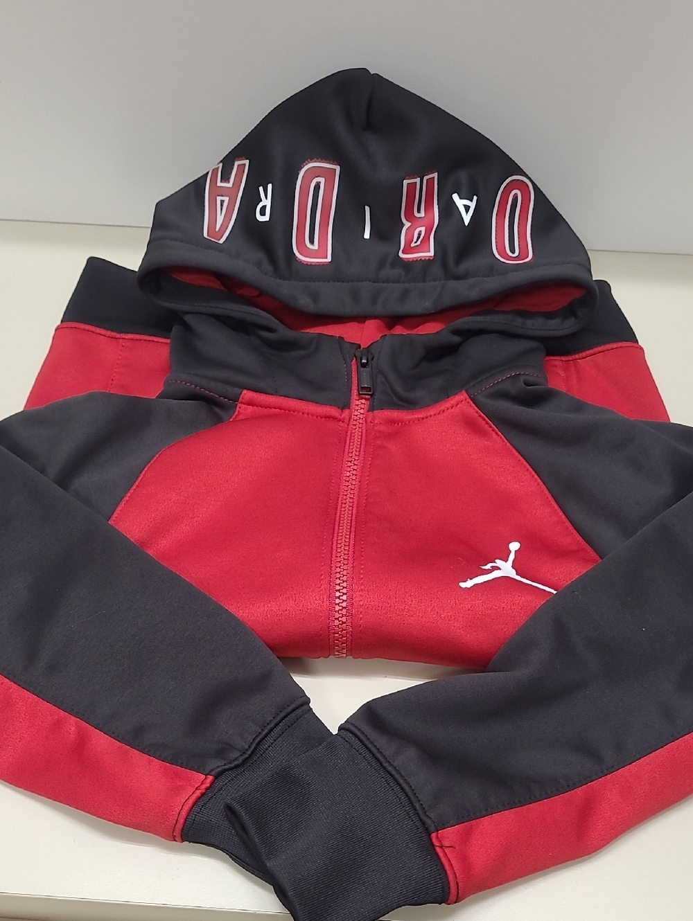 Jordan Red and Black Full-Zip Hooded Track Jacket